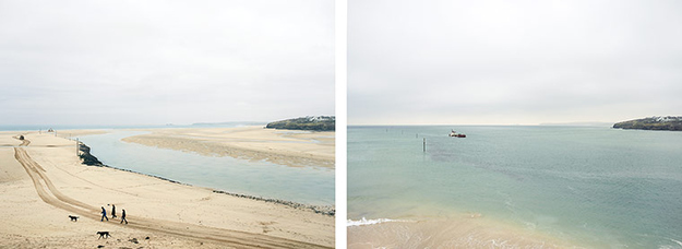 Hayle river mouth, Cornwall. 18 March 2010. Low water 12 noon, high water 6pm.