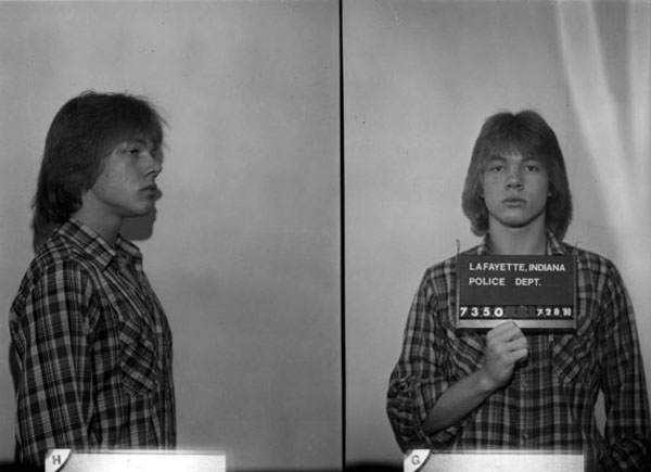 This mug shot represents just one in 20 arrests for public intoxication and battery while still in Indiana (according to WIKI).