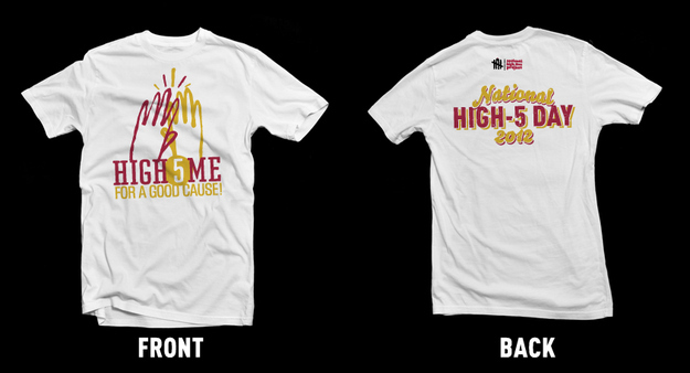 Earn your free shirt by giving 55 high-fives for cancer: http://www.nh5d.stayclassy.org