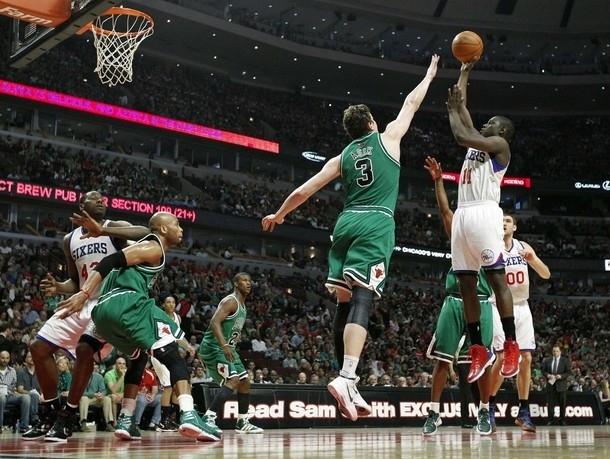 Kevin: It's possible that the collisions of Spencer Hawes, Elton Brand, Omer Asik, and Joakim Noah will produce some sort of nuclear explosion. Evan Turner's been working really hard to lull everyone into a false sense of security this season, just so he can turn into a confused gopher during the playoffs. Fun fact: the Bulls have five people on staff whose sole job is to keep Tom Thibodeau's blood pressure pulse from reaching 200. Prediction: Bulls in 4Jack: Remember that summer when Elton Brand and Baron Davis were the huge, controversial free-agent stories? Man, the NBA used to suck. Prediction: Bulls in 4