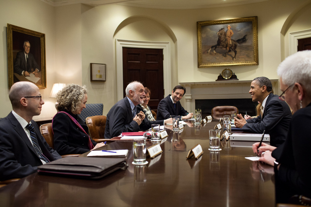 Obama delights an old man.