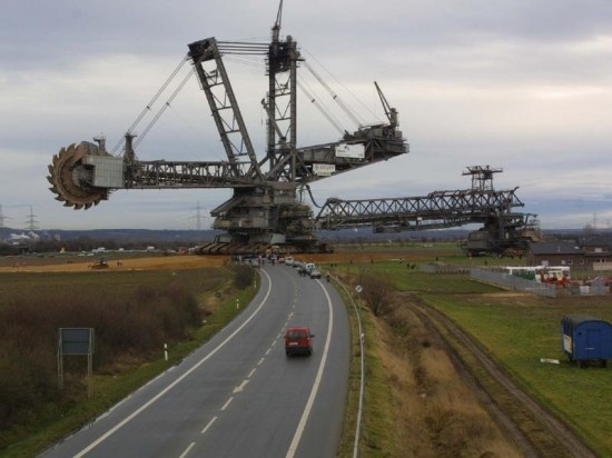 The largest digging machine on the planet, the Bagger 288, located in Germany, can move 76,000 cubic meters of earth, or a football field 98 feet deep, per day. While not actually a Transformer, this enormous digger can actually drive itself places (which it did once it ate it's first mine).