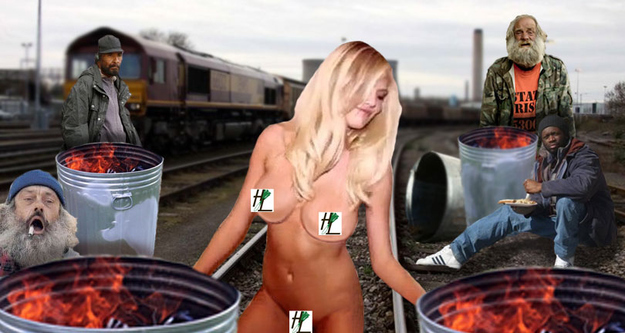 The hobos down at the freight yard in San Pedro, California thought they’d drank too much Thunderbird last night when they looked up to see a nude Kate Upton gyrating next to a burning tire.Police feared the model might have had a mental break down, but paramedics were turned away when Upton assured them, “Terry Richardson told me to show my tits to some hobos at the freight yard as a joke, and I always do whatever he says.”Police cited the Carls Jr. commercial star with public nudity, but Upton was released after informing police she’d simply had a “wardrobe malfunction.”“I was startled when I saw a cat jump, or maybe it was a guy in a box masturbating. Anyway, it caused my jeans and tank-top to fall right off. Same as what happened during my GQ shoot last week.”The only witnesses, a group of a half-dozen hobos, were excited by the incident, but unafraid to share their opinions regarding Upton’s unusually large figure for a runway model.“She’s pretty,” said Hobo Ed, 67, of the freight yard’s east tunnel. “And it was nice of her to come down here and give us this little circle jerk. But she’s just too big to work as a bonafide runway model.”