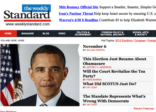 Conservative Websites React To ObamaCare Ruling