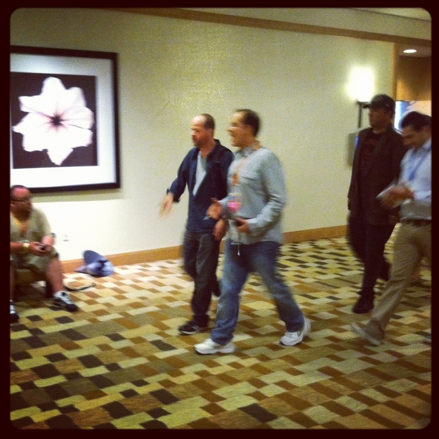 That's him on the left. Nathan Fillion was about 20 feet behind him.