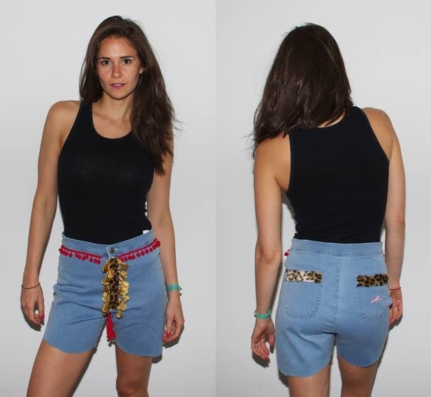 Rivet Hip Hot Pants] Distressed American Hot Girl Denim Slim Fit Shorts  Versatile New Low Waist Super Short Shorts