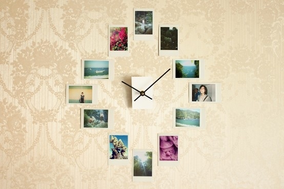 Make a wall clock with Instagram photos or Polaroids.