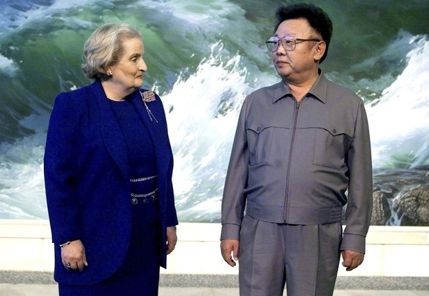 Former US Secretary of State Madeleine Albright with Kim Jong-Il