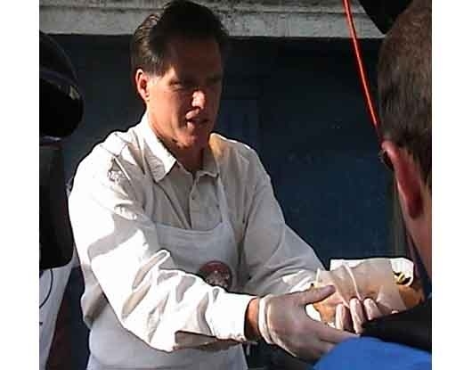 Mitt Romney the hot dog vendor.