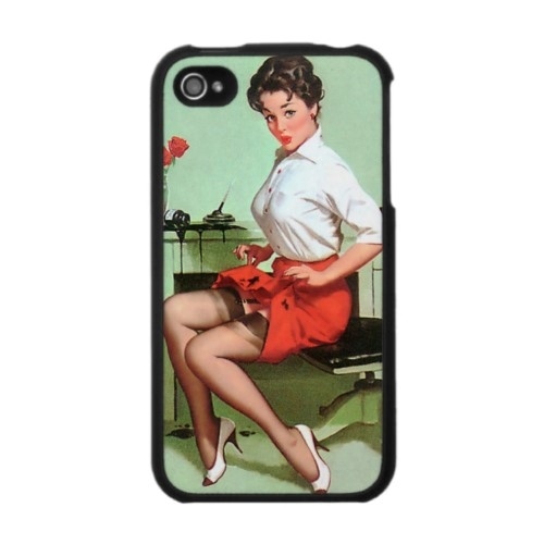 iPhone 4 / 4S Case: Naughty Secretary Pin-Up