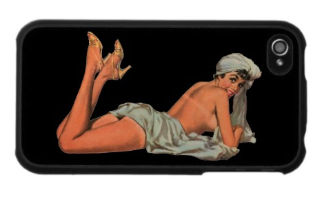 iPhone 4 Case: Nude Pin-Up Girl in a Towel