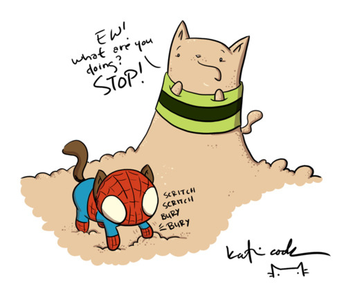 Kitty Litter Man by Katie Cook