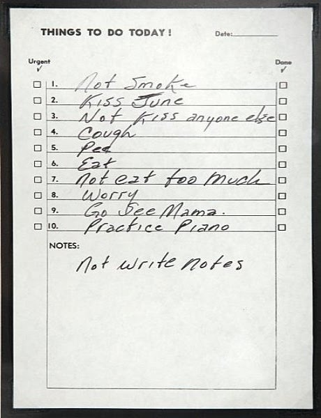 Just Johnny Cash&#39;s to do list