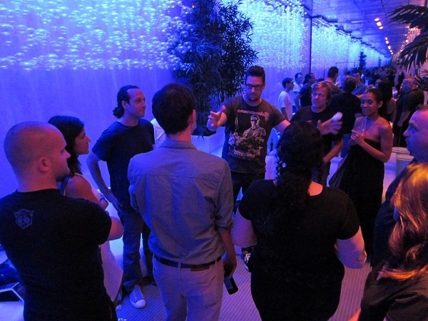 Fans were asked if they wanted to participate in the movie. Director Timo Vuorensola explains the scene to the new extras.
