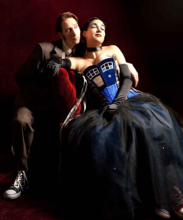 What happens when you take a great looking girl in a TARDIS corset and a great looking author who...