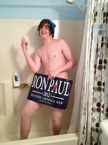 This photo bore the caption "ROCK OUT WITH YOUR CAUCUS OUT!"