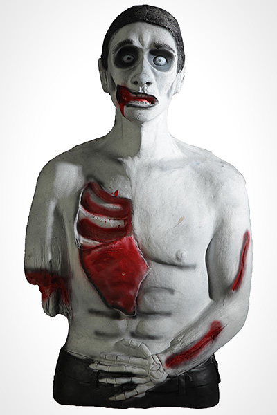 Zombie TargetsPrice: $14.40 per 8 pack paper targets - $99.99 per archery target Zombie targets are available in the cheaper format of paper as well as in the costlier three-dimensional forms for use with bullets or in the case of the one pictured here, with arrows. Undead Fred by Delta McKenzie Targets is made from self-healing foam to endure numerous arrow wounds from a practicing archer.