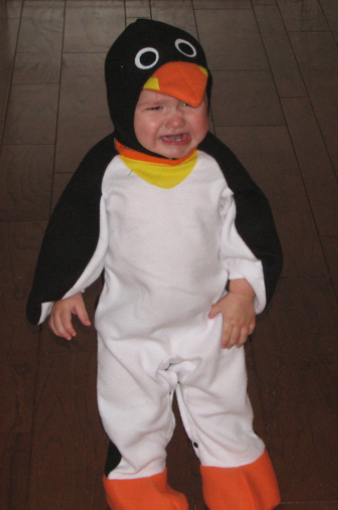 Crying Children In Halloween Costumes