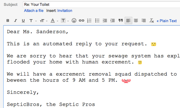 Emoticons are great for emails to your cousin. Not everyone is your cousin.