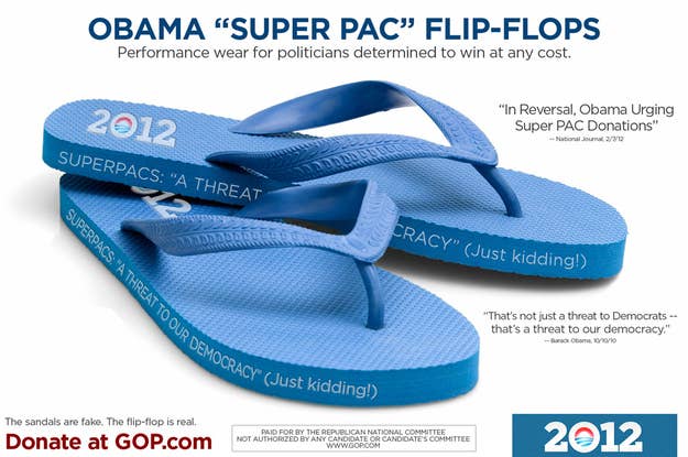 Republicans Present Obama With A Pair Of Super Pac Flip Flops