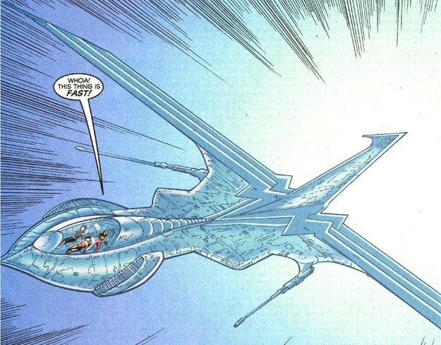 The Invisible Jet doesn't get nearly enough credit for how insane it is. First of all, it was built by the Amazons and according to legend, was once a Pegasus handed down from the Gods of Mount Olympus, tamed and adapted into a plane—because, hey, you gotta keep up with modern technology. Anyway so it's invisible, can fly extreme distances without refueling, and it doesn't make its occupants invisible, so it just looks like you're chilling in the sky. So that's pretty sweet.