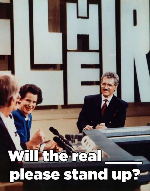 With Alex Trebek, although perhaps most notably with Bud Collyer in its original run.