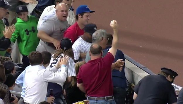 This jerkwad in red almost let the ump make Wise by picking up the ball and holding it proudly above his head.