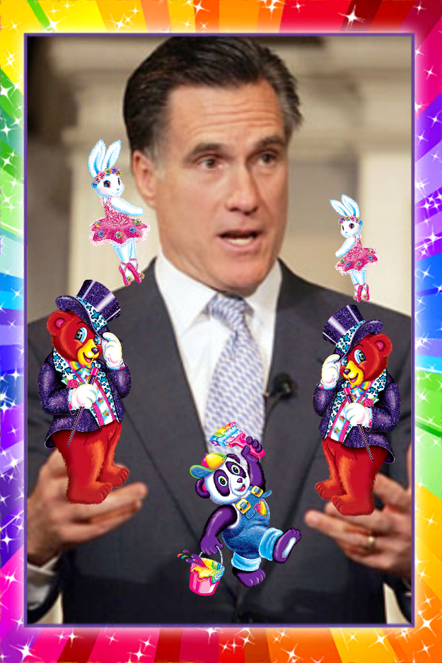 He just *seems* uncomfortable. Maybe it's the rainbow border?