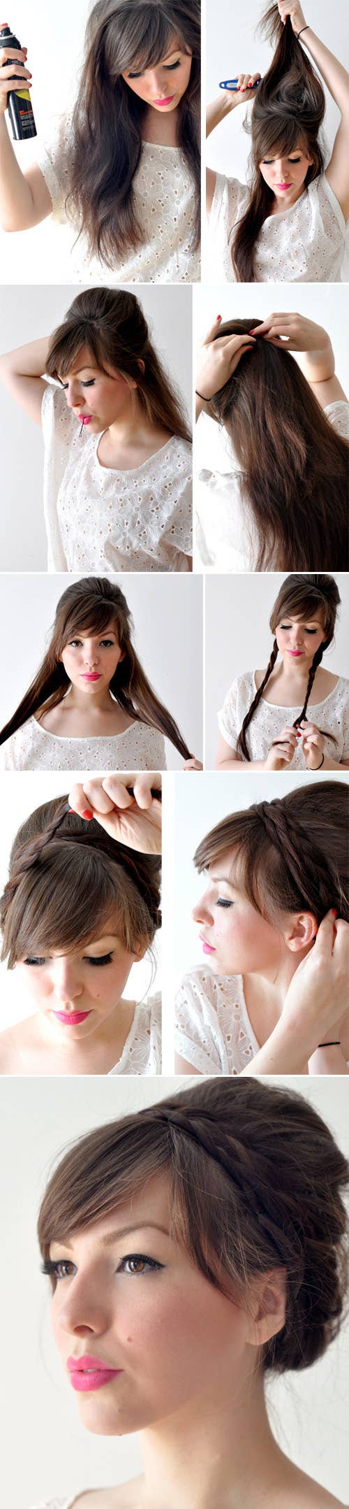 Braided Updo Tutorial Courtesy of Keiko Lynn. Pretty adorable if you've got some grown-out bangs that are ready for side-sweeping. I not only want to try this hairstyle, but this makeup look as well.