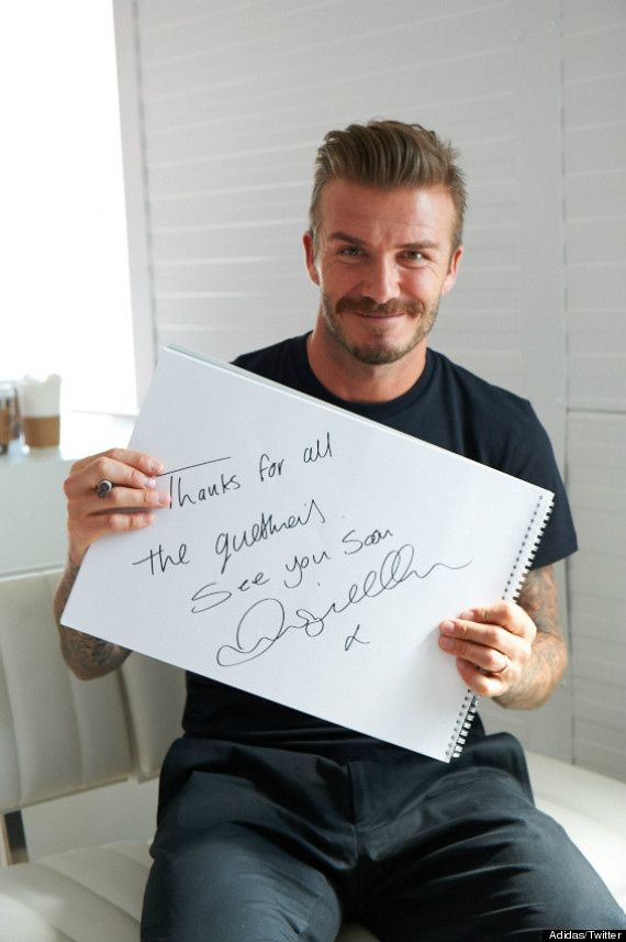 Beckham later went on to further engage with fans on a Twitter Q&A via @adidasUK