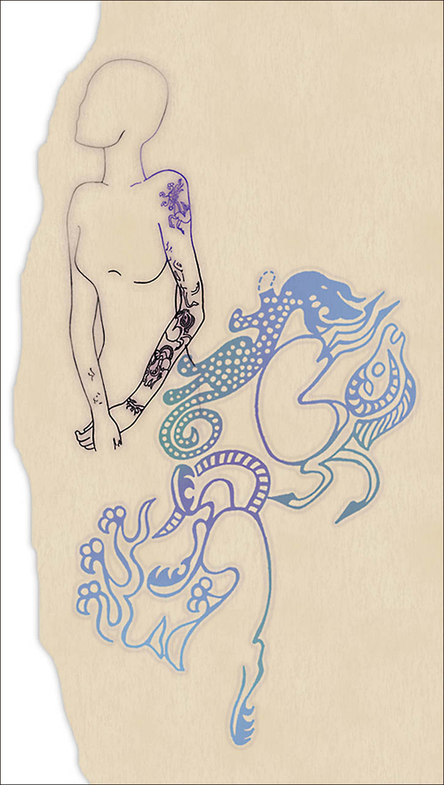 Drawn by an unknown Russian scientist, these tattoos are reconstructed from the tattoos found on a tribal Siberian princess.