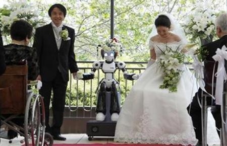 Ah, the Japanese. They come up with some of the most innovative ideas, and then they come up with some duds. Like the robot officiator, a robot that can legally bind you as man and wife. This is presumably for those people from different religious backgrounds that don’t want the hassle of choosing.
