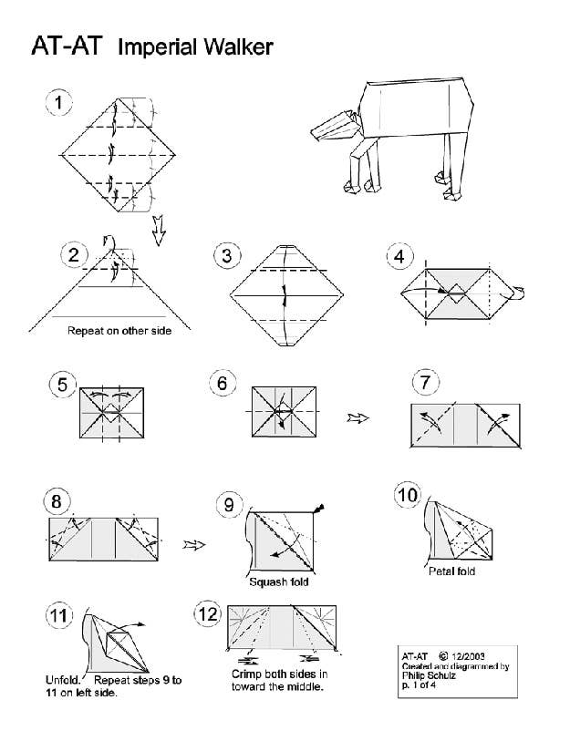 10 Diagrams To Create Your Own Star Wars Origami