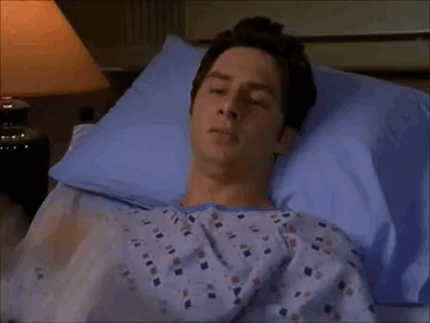 JD comes down with appendicitis on Thanksgiving, which means his vivid daydreams become fever dreams. The content doesn't really change.