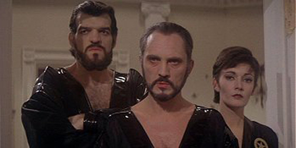 General Zod from Superman 2 (who's so evil, that he needs more facial hair.)