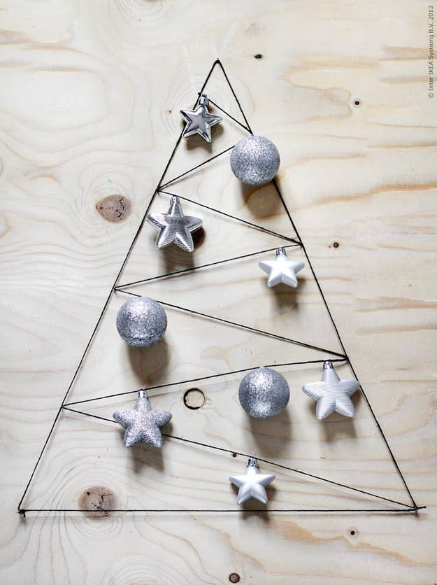 All you need is some string and a few nails to make a lovely minimalist tree decoration.