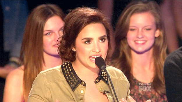 Brow size: Ahhh!! Demi, watch out, I think there are caterpillars on your face?!