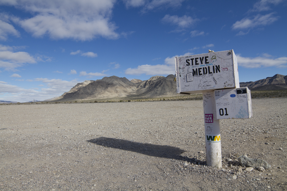 Which is actually white. Aliens are still using snail mail, and this is where they pick it up.