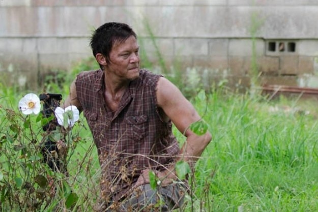 We put her in quotes because she didn't actually die (whew!). But for a few episodes there, it seemed unlikely that Carol would be resurfacing as anything but a flesh-eating undead monster. Daryl's moment, placing the Cherokee Rose on her empty grave, was really touching.