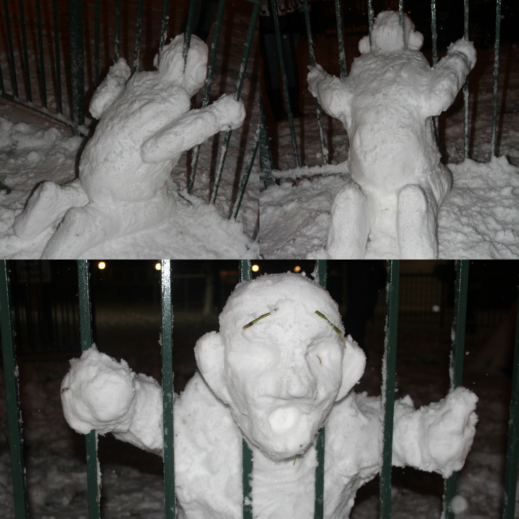 Забавные фигуры из снега