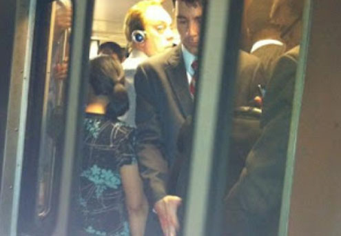This rider will push his or herself into a metro when it is clearly packed. He/She cannot wait one minute for the next train and instead decides to risk a limb to smash into a packed Metro car.