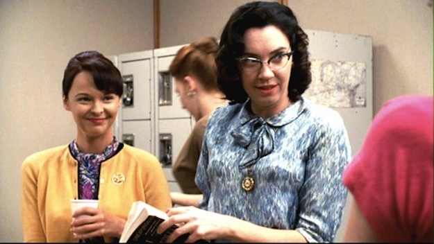 Marge keeps Sterling Cooper scandal on the DL as one of three switchboard operators. Famous line: After witnessing a secretary be pummeled to the ground at the holiday party, Marge laments "I used to think I'd find a husband here."