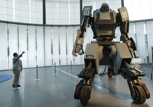 Boys shall have their toys. If you have 1.4 million bucks to spare, you can have your very own Kuratas, a four ton robot is armed with a "futuristic weapons system" that shoots plastic rockets filled with compressed water. No bachelor pad would be complete without one.