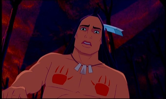 So ineffectual and lame, Pocahontas chose a pasty, white puritan guy over him.