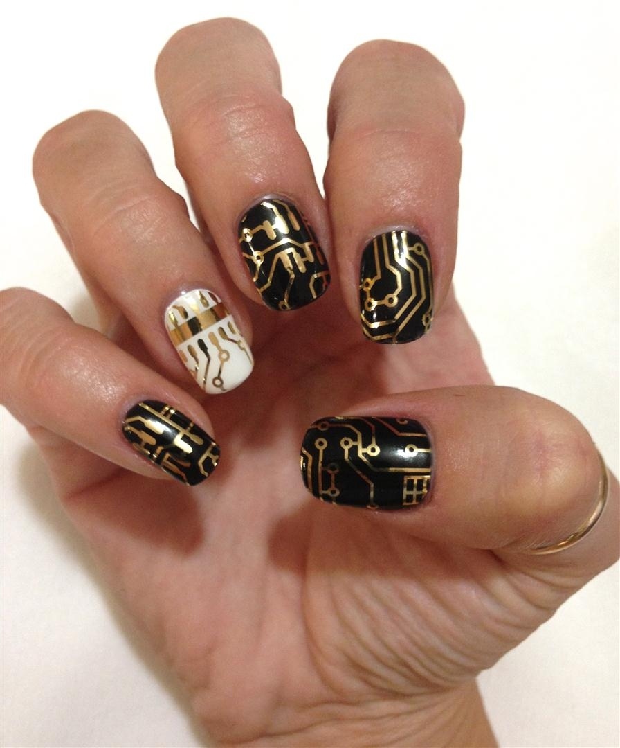 Circuit Board Nail Art For The Nerdy Ladies Out There 7743