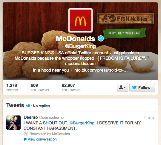 burger king hacked twitter account