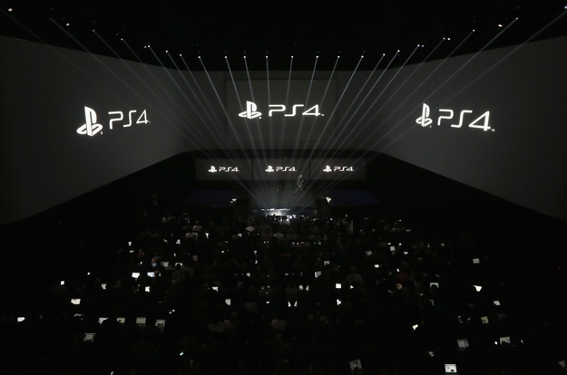 People attend the PlayStation 4 launch event in New York, February 20, 2013.