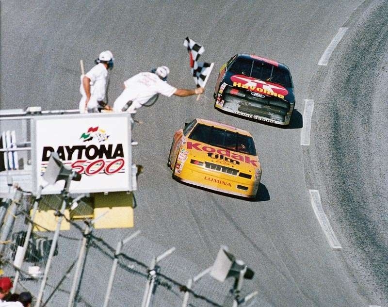 Much like Michael Waltrip, Sterling Marlin had a long career before he finally scored his first victory at NASCAR's biggest race after 278 previous Cup starts. Marlin took the lead after Ernie Irvan got loose with about 20 laps to go, and gave up several positions. Irvan was able to close on Marlin, but unable to pass him. Marlin would defend his title in 1995, becoming the first driver in NASCAR history to win back-to-back Daytona 500s for the first two wins.