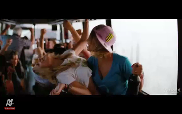 People partying on bus
