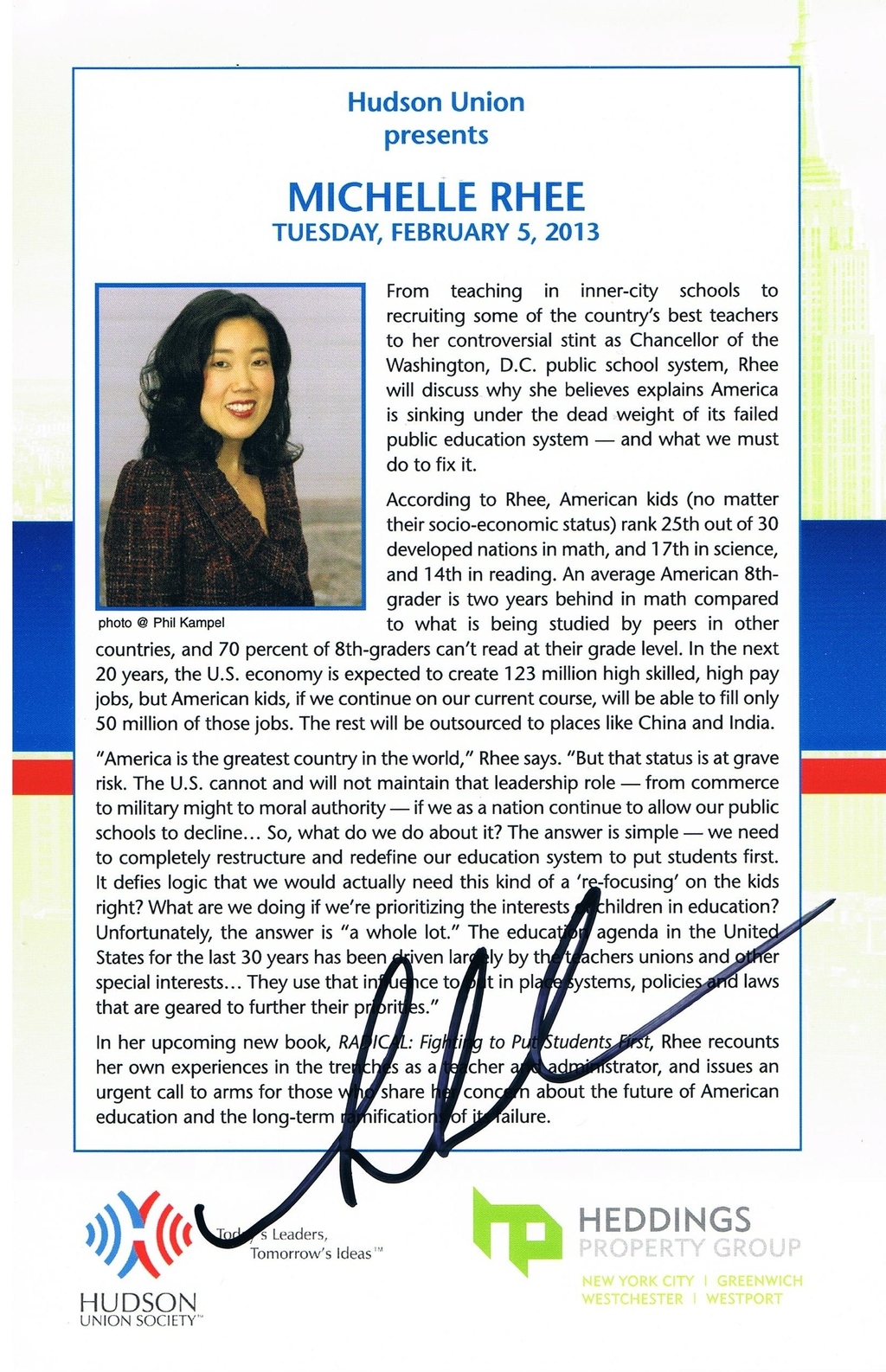 I got her autograph twice.